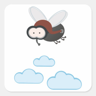 I fly so high - Puck die Stubenfliege スクエアシール