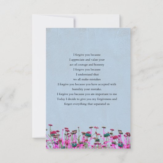 i forgive you flower 招待状 (裏面)