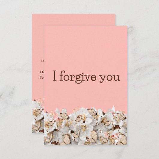 i forgive you flower butterfly 招待状 (正面/裏面)