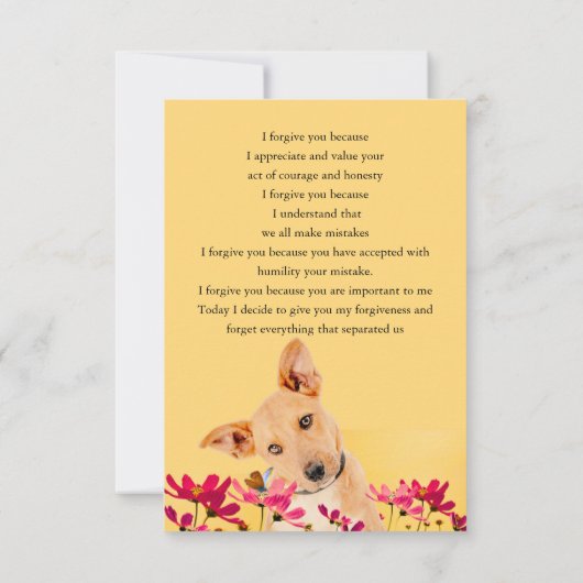 i forgive you flower dog 招待状 (裏面)