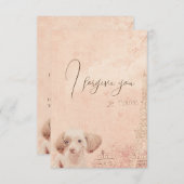 i forgive you flower vintage dog 招待状 (正面/裏面)