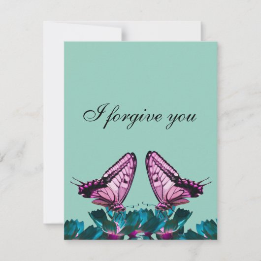 i forgive you rainbow butterfly 招待状 (正面)