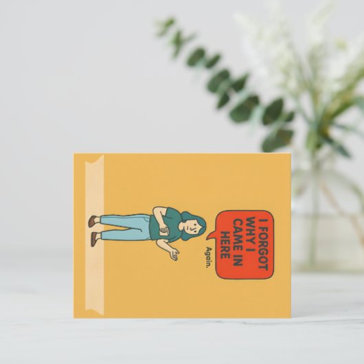 I Forgot Why I Came In Here – Funny Midlife Art ポストカード (スタンド正面)