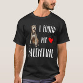 I Found My Valentine Day Irish Wolfhound Dog Tシャツ (正面)