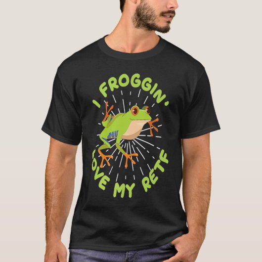 I Froggin Love Red Eyed Tree Frog Agalychnis Calli Tシャツ (正面)