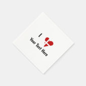 I (Funky Heart Shaped Danish Flag) Your Text スタンダードカクテルナプキン (角)