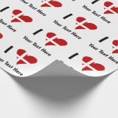 I (Funky Heart Shaped Danish Flag) Your Text ラッピングペーパー (角)
