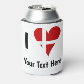 I (Funky Heart Shaped Danish Flag) Your Text 缶クーラー (缶裏面)