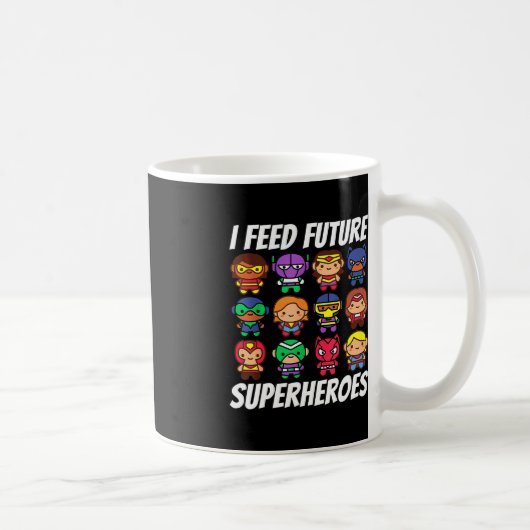 I Future 食べ物を与え Superheroes School Lunch Lady Squa コーヒーマグカップ (右)