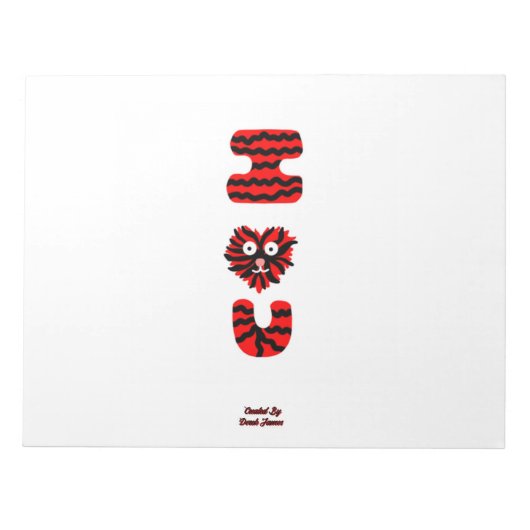 I Fuzzy Uメモ帳(27.9 cm x 21.6 cm) ノートパッド (正面)