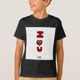 I Fuzzy U Boys Black Basic T Shirt Tシャツ