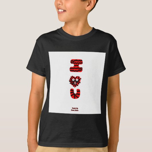 I Fuzzy U Boys Black Basic T Shirt Tシャツ (正面)