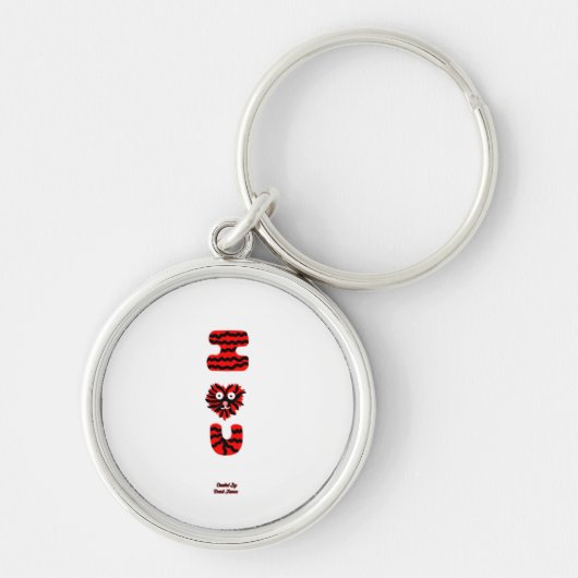 I Fuzzy U Premium Round Keychain キーホルダー (正面)