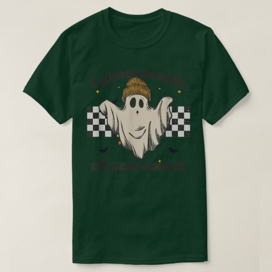 I Ghost People All Year Round Retro Ghost Hallowee Tシャツ (デザイン正面)