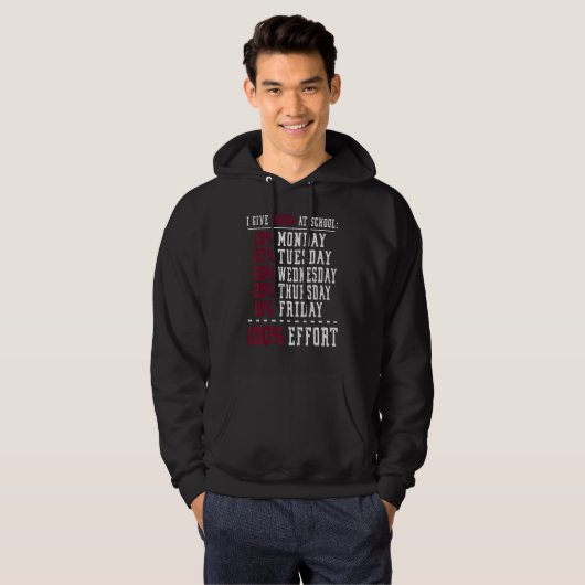 I Give 100 At School Always Work Math Subject Teac パーカ (正面フル)