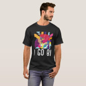 I Go Bi Bisexual Rainbow Pride March Bisexuality L Tシャツ (正面フル)