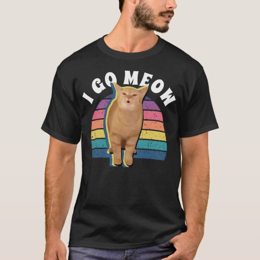 I Go Meow Funny Cat Singing Meme Cat Song I Go Meo Tシャツ (正面)