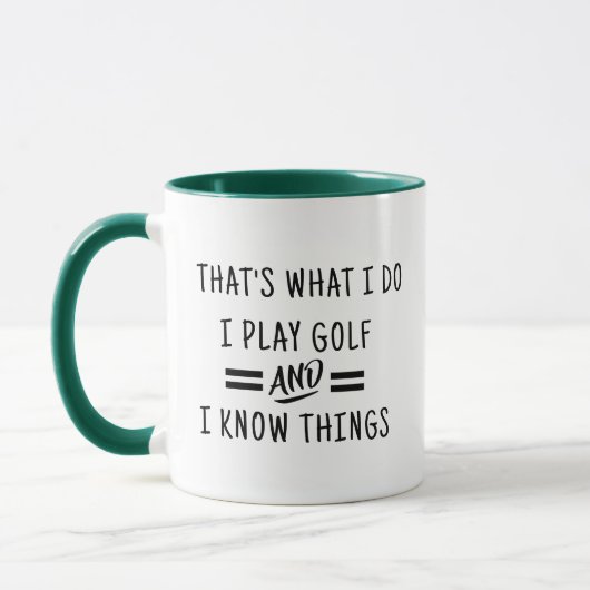 I Golf & I Know Things Mug - Funny Coffee Cup マグカップ (左)