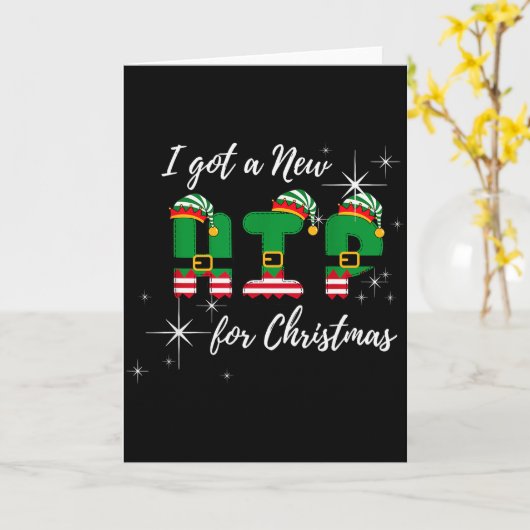 I Got A New Hip For Christmas Funny Hip Replacemen カード (黄色い花)