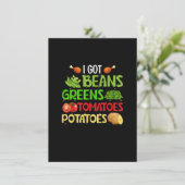 I Got Beans Greens Potatoes Tomatoes Funny Thanksg 招待状 (スタンド正面)