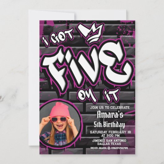 I Got Five on It - ピンクガール 招待状 (正面)