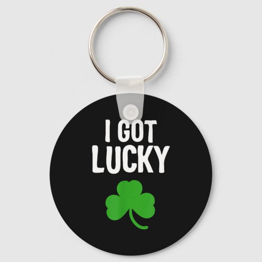 I Got Lucky Dad St Patricks Day Pregnancy Announce キーホルダー (正面)