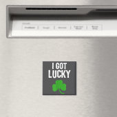 I Got Lucky Dad St Patricks Day Pregnancy Announce マグネット (インサイチュ (食洗機))