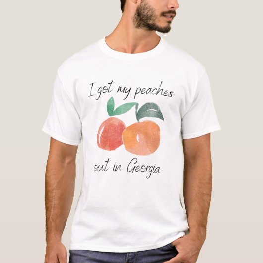 I Got My Peaches Out In Georgia Lyrics Song Funny Tシャツ (正面)