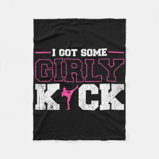 I Got Some Girly Kick Kickboxing  フリースブランケット