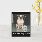 I Got That Dog In Me Funny Bulldog Smoking Beer Do カード (黄色い花)