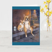 I Got That Dog In Me Funny French Bulldog Smoking  カード (黄色い花)