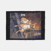 I Got That Dog In Me Funny French Bulldog Smoking  フリースブランケット (正面(横))