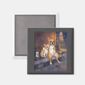 I Got That Dog In Me Funny French Bulldog Smoking  マグネット (正面/裏面)