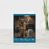 I Got That Dog In Me Funny German Shepherd Smoking カード (正面)