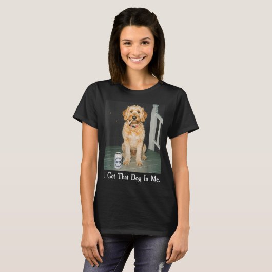 I Got That Dog In Me Funny Golden Doodle Smoking B Tシャツ (正面フル)