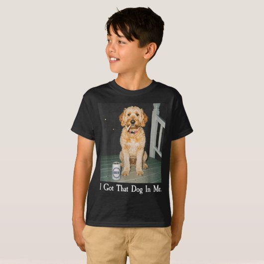 I Got That Dog In Me Funny Golden Doodle Smoking B Tシャツ (正面フル)