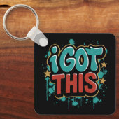 I GOT THIS Graffiti Style Motivational Typography キーホルダー (正面)