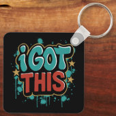 I GOT THIS Graffiti Style Motivational Typography キーホルダー (裏面)
