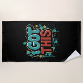 I GOT THIS Graffiti Style Motivational Typography ビーチタオル (正面)