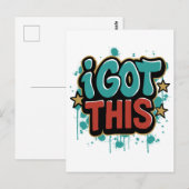 I GOT THIS Graffiti Style Motivational Typography  ポストカード (正面/裏面)