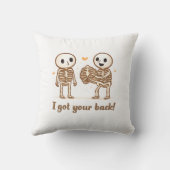 I Got Your Back Cute Skeleton Halloween Quote クッション (裏面)