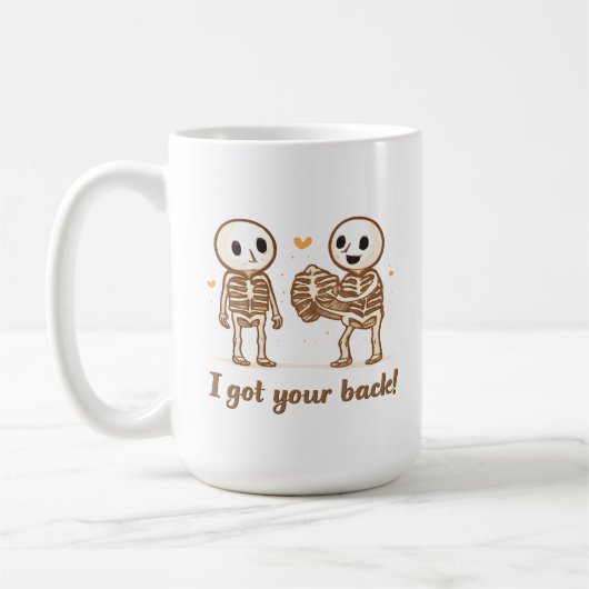 I Got Your Back Cute Skeleton Halloween Quote コーヒーマグカップ (左)