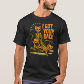 I Got Your Back funny Halloween cat Skeleton Skull Tシャツ (正面)
