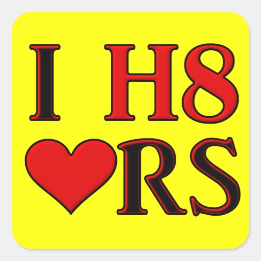 I H8ハートステッおもしろいク スクエアシール (正面)