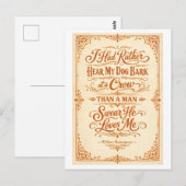 "I Had Rather Hear My Dog Bark" Shakespeare ポストカード (正面/裏面)