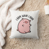I Ham What I Ham おもしろい Pig Pun クッション (ブランケット)