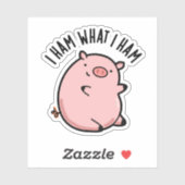 I Ham What I Ham おもしろい Pig Pun シール (シート)