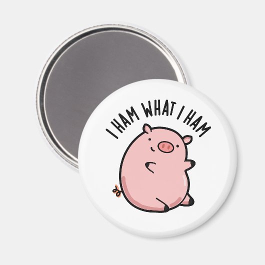 I Ham What I Ham おもしろい Pig Pun マグネット (正面/裏面)