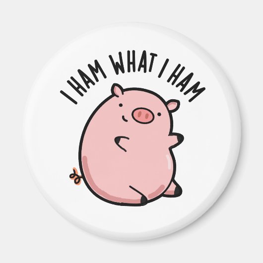 I Ham What I Ham おもしろい Pig Pun マグネット (正面)