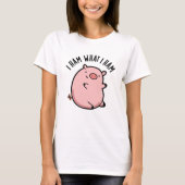 I Ham What I Ham おもしろい Pig Pun Tシャツ (正面)